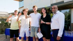 Woking College Results 2026 1 Edited 09 Claire Evans With Boys Nuweed Large