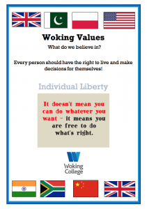 Woking College Values Individual Liberty