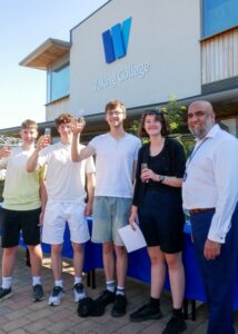 Woking College Outstanding Results 2026 2 Social 09 Claire Evans With Boys Nuweed 1 copy Medium