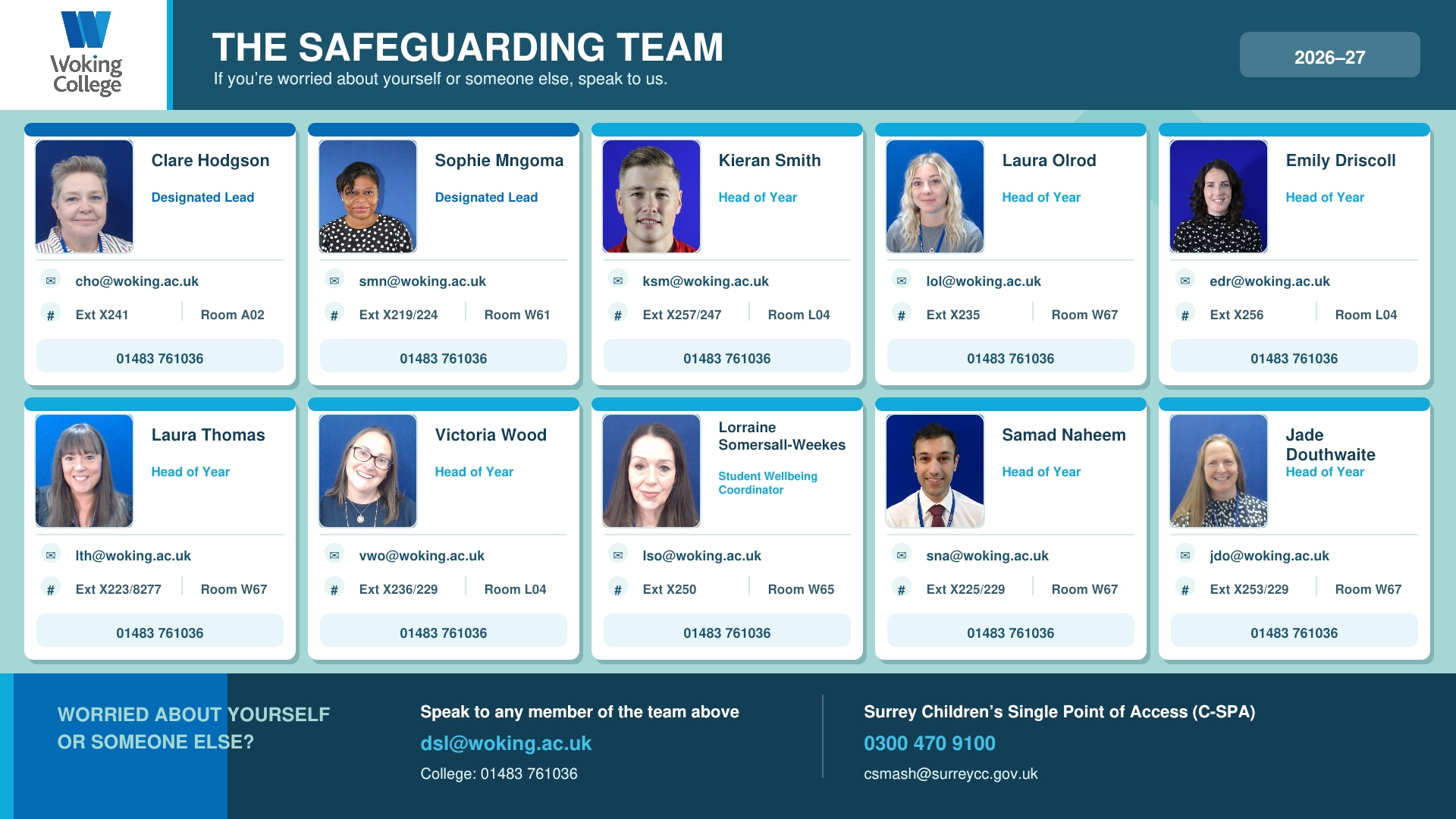 Safeguarding 2 Woking College Safeguarding Digital Signage 2026 27