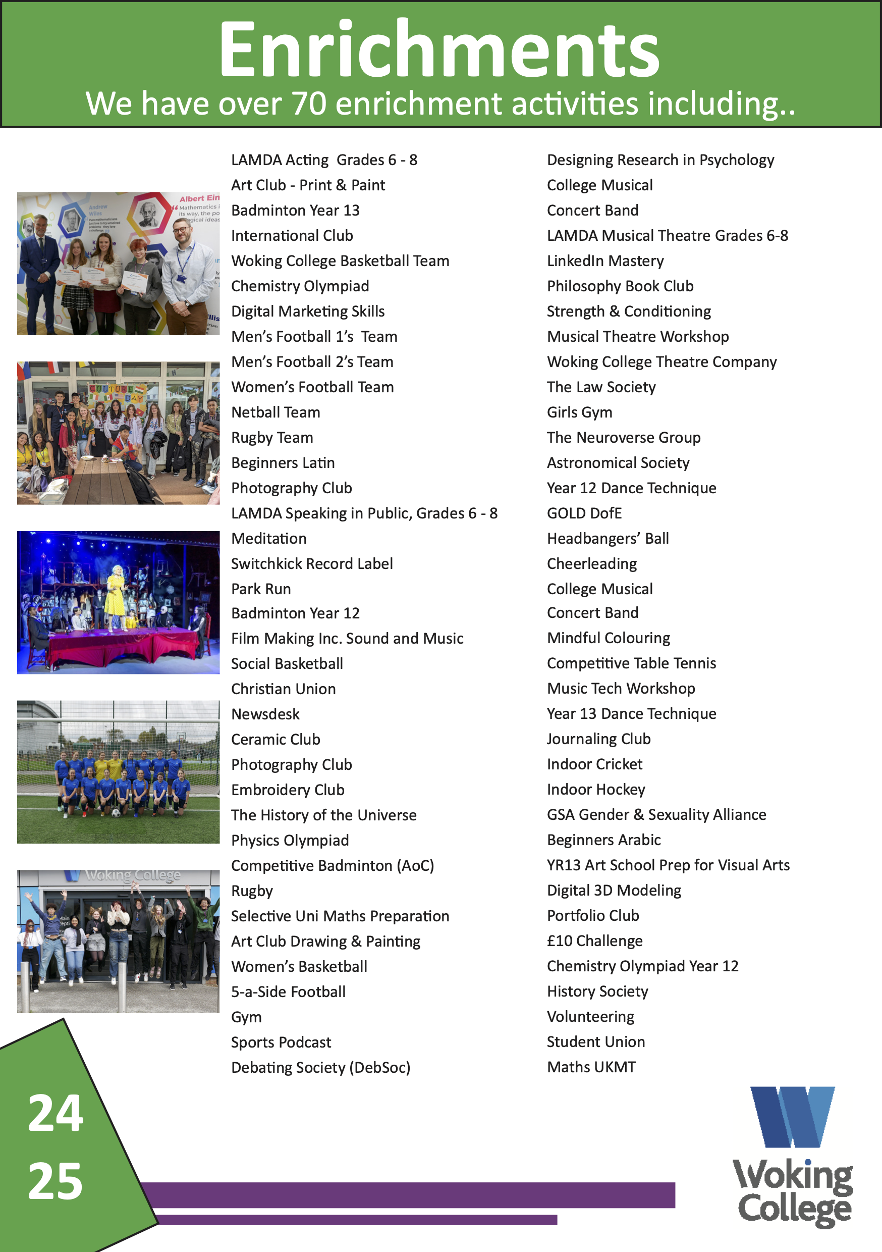 Woking College Surrey Enrichments